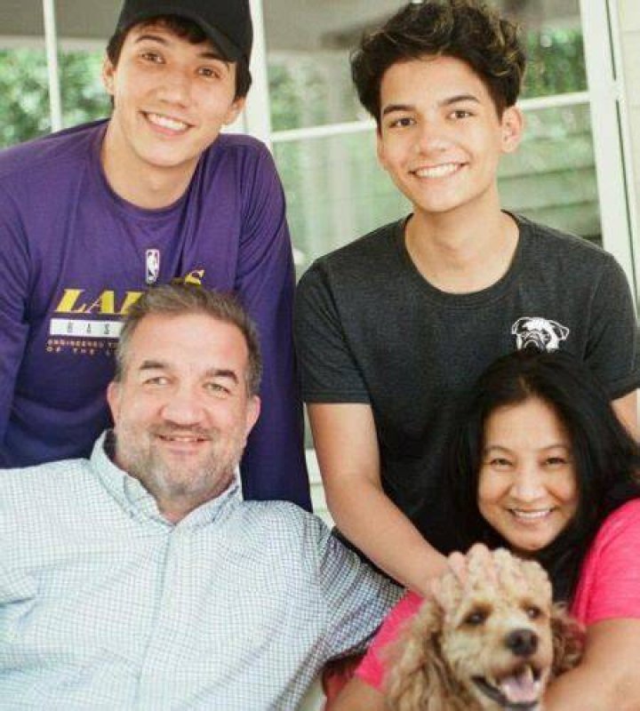 Andrew Burriss with his sister