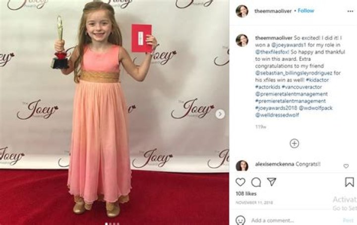 Emma Oliver with her award