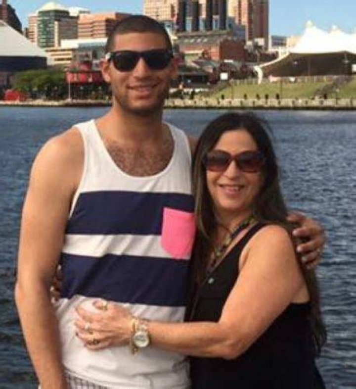 Evan Lambert with his mother