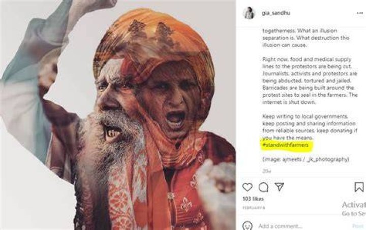 Gia Sandhu supports farmers protests