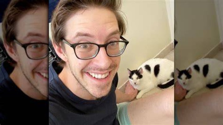 Habersberger and his pet cat