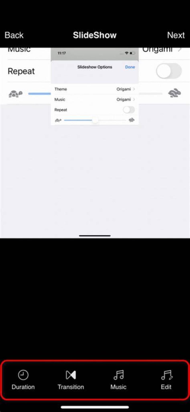 How to make a slideshow on iphone