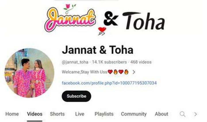 Jannat Toha Youtube channel