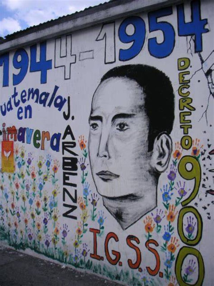 Mural In Guatemala Celebrating President Arbenz