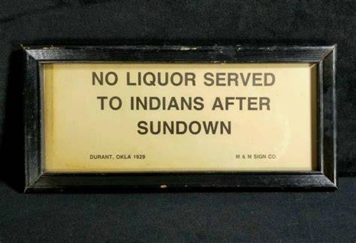 No Beer For Indians Sign
