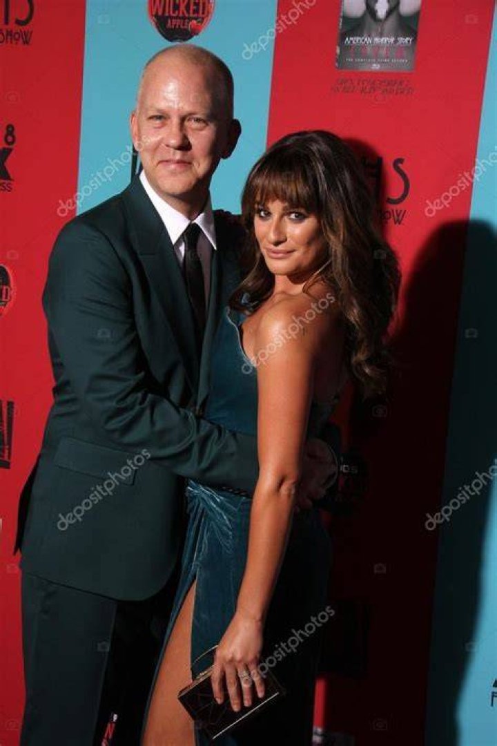 Ryan Murphy and Lea Michele Hug While Holding Emmy