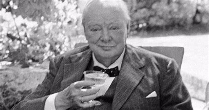 Winston Churchill Drinking